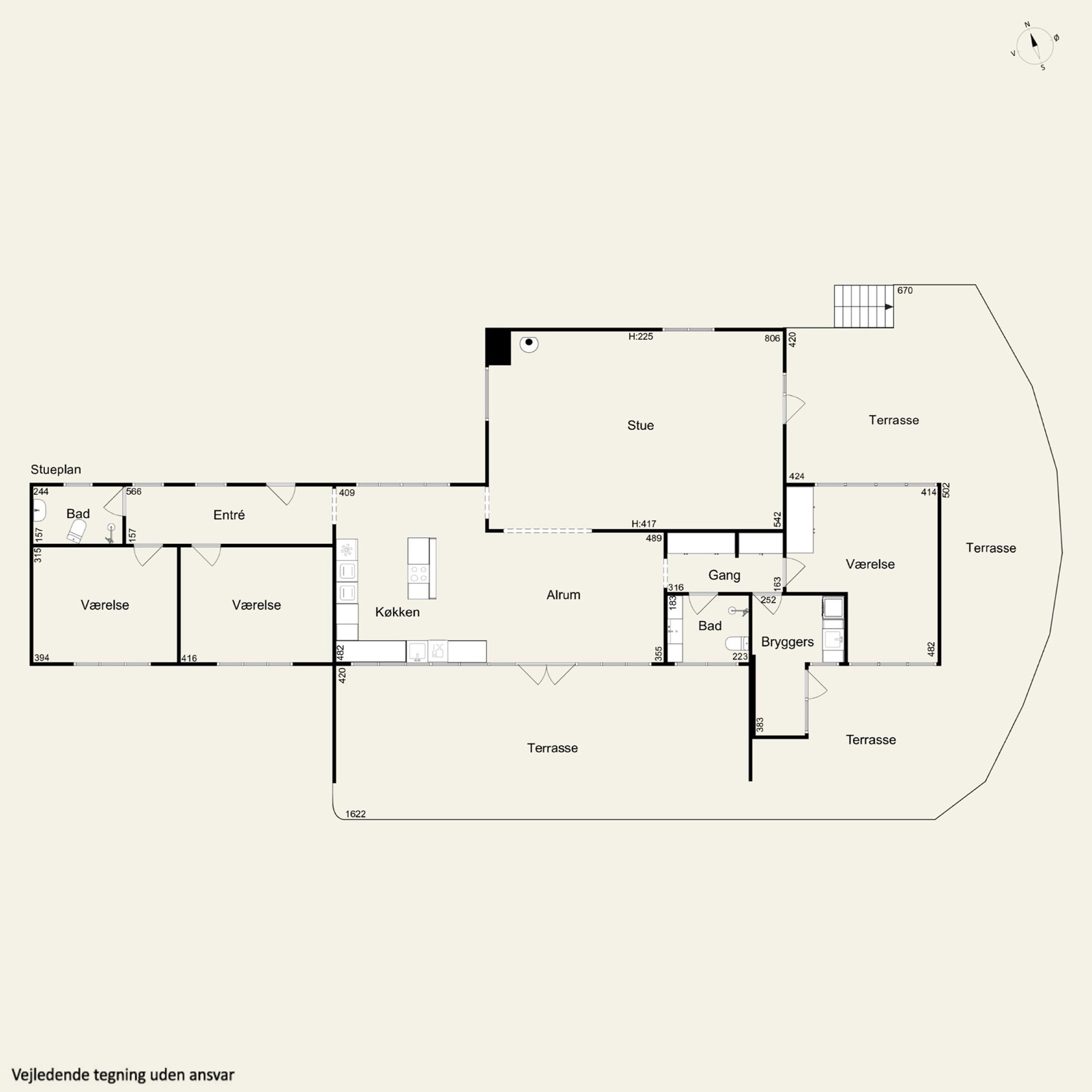 Plantegning: stueplan