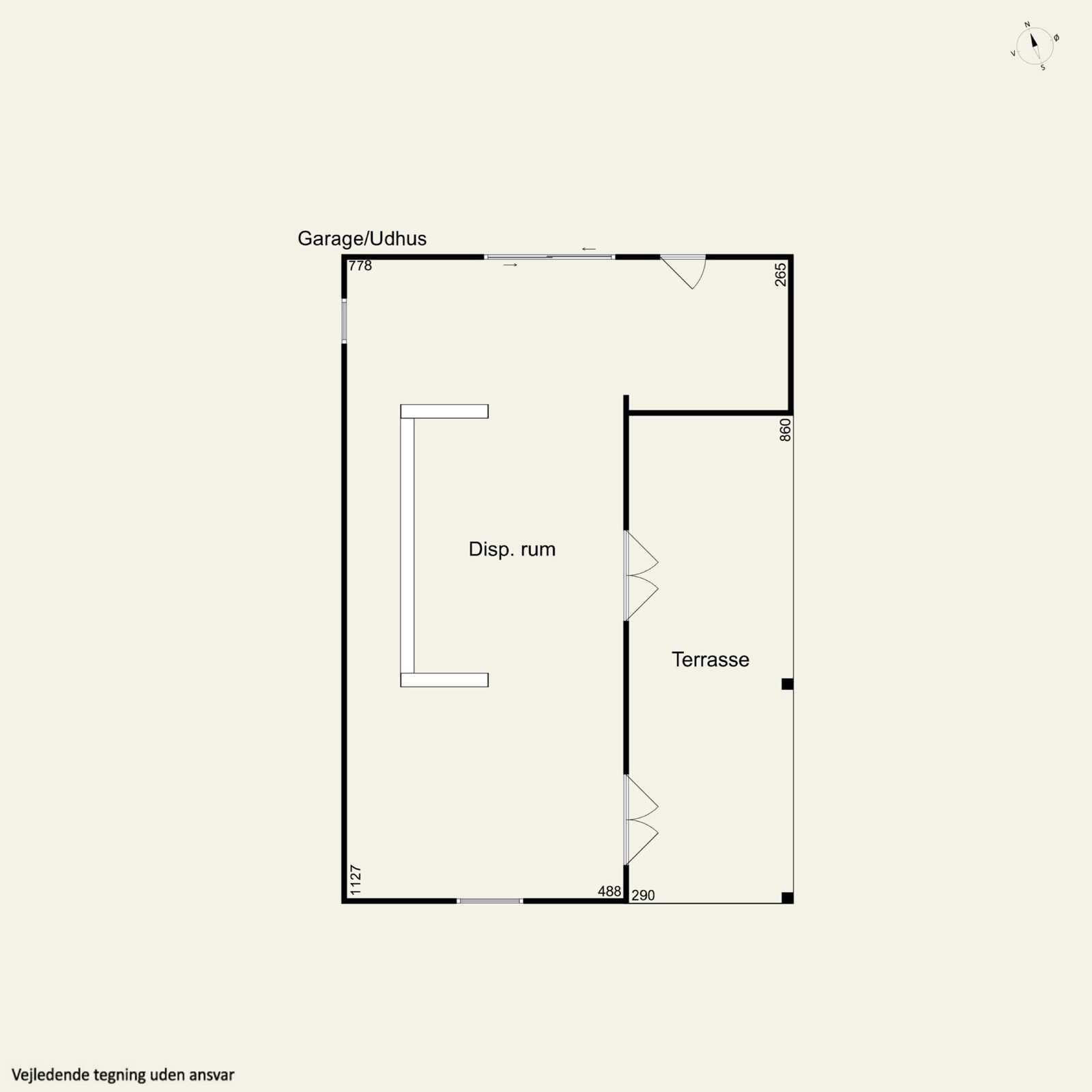 Plantegning: garage/udhus